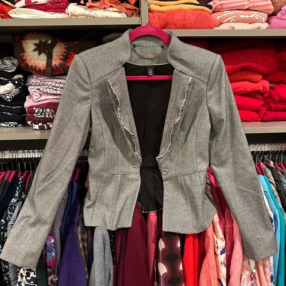 White House Black Market size 2 gray blazer